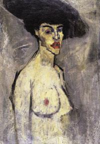 Nude with a Hat (recto), Amedeo Modigliani